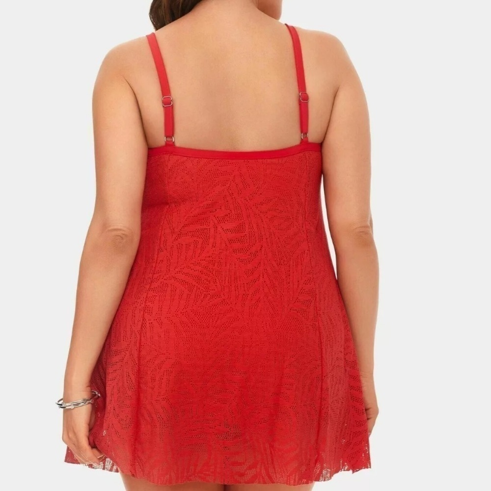 SWIM Solutions Coral Crochet One Piece Swimdress - Picture 2 of 6